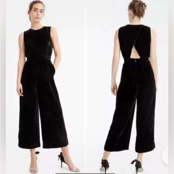 J. Crew Pants - J. Crew Black Velvet Sleeveless Jumpsuit NWT